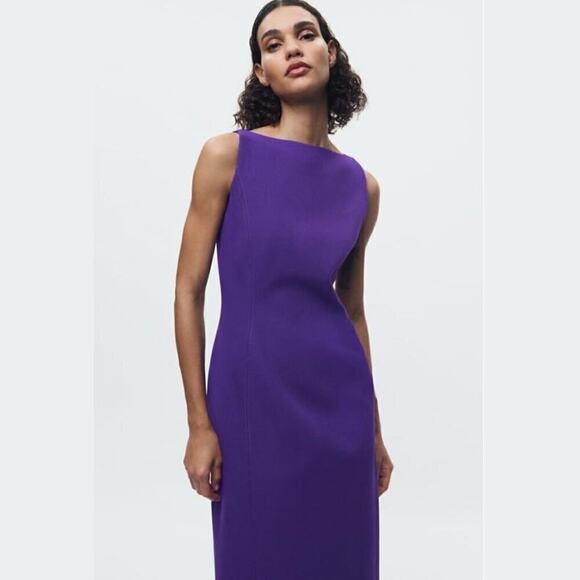 RARE!!! ZARA Sleeveless Midi Dress NWT - Picture 9 of 15